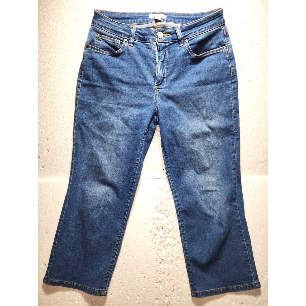 Croft & Barrow Pants Women Size 8 Blue Jeans Capri Cropped Stretch
